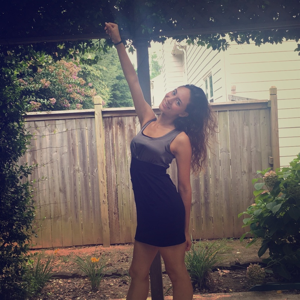 Silver and black dress